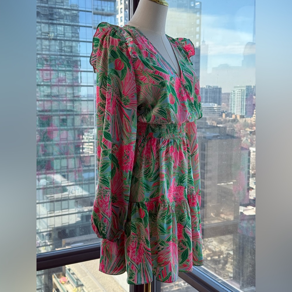 🆕 LILLY PULITZER 🧿 NWT Taviana Stretch Dress, Coming in Hot Blue Horizon, Sz00 - Picture 5 of 15